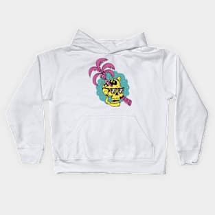 Skull Palm Tree Sumer Vibes Kids Hoodie